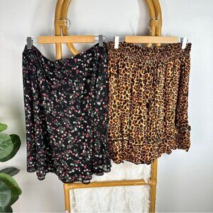 A Beautiful Soul Floral and Cheetah Mini Skirts sz 3X